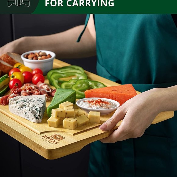 Extra Large Organic Bamboo Cutting Board | Kitchen Chopping Board (XL 18 x 12") - Picture 7 of 16